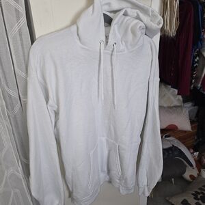 White Hoodie with Front Pocket